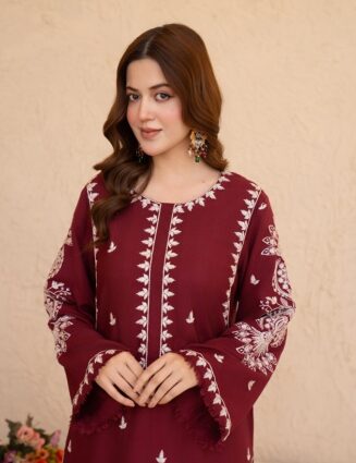 Karandi Shirt With Embroidery & Karandi Trouser