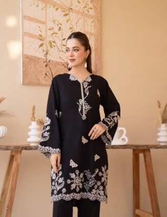 Karandi Shirt With Embroidery & Karandi Trouser
